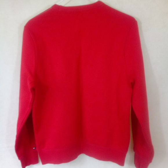 Tommy Hilfiger Mens Red L/S Spellout Sweater Pullover Crew Neck Sweatshirt XS - Picture 4 of 5